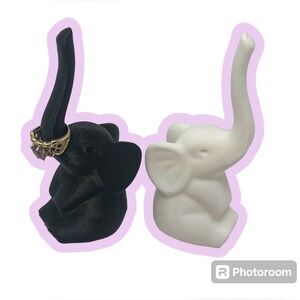 Set of 2 Cute Baby Elephant Ring Holders